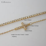 Yellow Plated Bracelet with Jesus Cross & Stones