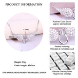 925 Silver Angel Wings Pendant Necklace Crystal Jewelry LNS1024