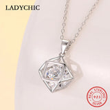 925 Silver Geometric Pendant with Zircon Love Jewelry