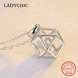 925 Silver Geometric Pendant with Zircon Love Jewelry