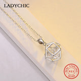 925 Silver Geometric Pendant with Zircon Love Jewelry