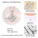 925 Silver Geometric Pendant with Zircon Love Jewelry