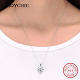 925 Silver Geometric Pendant with Zircon Love Jewelry