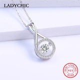 925 Silver Crystal Necklace Pendant Women Jewelry