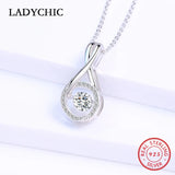925 Silver Crystal Necklace Pendant Women Jewelry