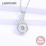 925 Silver Crystal Necklace Pendant Women Jewelry