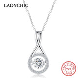 925 Silver Crystal Necklace Pendant Women Jewelry