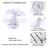 925 Silver Crystal Necklace Pendant Women Jewelry