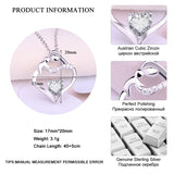 925 Silver Crystal CZ Pendant Love Heart Mom Baby Child Necklace