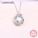 925 Silver Necklace Oval Zircon Pendant Wedding Jewelry
