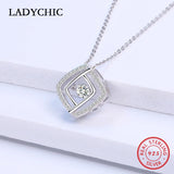 925 Silver Pendant Necklace High Zircon Lover Gift