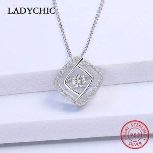 925 Silver Pendant Necklace High Zircon Lover Gift