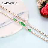 Green Crystal Bracelet for Women Shining Cubic Zircon Bangle