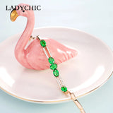 Green Crystal Bracelet for Women Shining Cubic Zircon Bangle