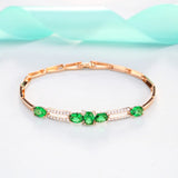 Green Crystal Bracelet for Women Shining Cubic Zircon Bangle