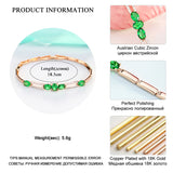 Green Crystal Bracelet for Women Shining Cubic Zircon Bangle