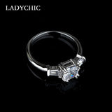 Silver Zircon Crystal Wedding Ring LR1011