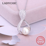925 Sterling Silver Freshwater Pearl Pendant Necklace Natural Pearl Gift