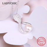 925 Sterling Silver Freshwater Pearl Pendant Necklace Natural Pearl Gift