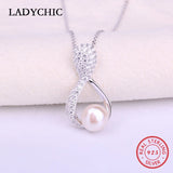 925 Sterling Silver Freshwater Pearl Pendant Necklace Natural Pearl Gift