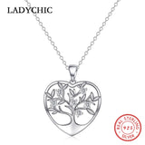 925 Silver Tree of Life Pendant Clear CZ Necklace