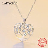 925 Silver Tree of Life Pendant Clear CZ Necklace