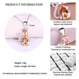 925 Silver Cat Golden Zircon Pendant Necklace Women Jewelry Gift