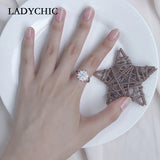 Sunflower Crystal Ring with Oval Zircon Bridal Jewelry