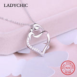 925 Silver Mother Baby Pendant Love Heart Gift