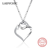 925 Silver Mother Baby Pendant Love Heart Gift