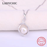Freshwater Pearl Pendant 925 Sterling Silver Necklace for Women Girl