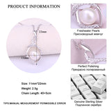 Freshwater Pearl Pendant 925 Sterling Silver Necklace for Women Girl