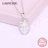 925 Silver Palm Tree Pendant Necklace Women Fine Jewelry