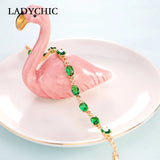 Green Zircon Infinite Bracelet for Women Wedding Crystal Bangles