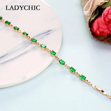 Green Zircon Infinite Bracelet for Women Wedding Crystal Bangles