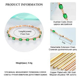 Green Zircon Infinite Bracelet for Women Wedding Crystal Bangles