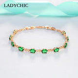 Green Zircon Infinite Bracelet for Women Wedding Crystal Bangles