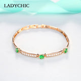 Round Zircon Bracelet for Women Girls Bangles Birthday Gift