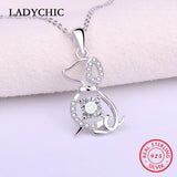 925 Silver Pet Dog Zircon Necklace Women S925 Jewelry