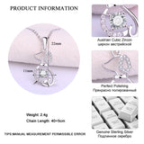 925 Silver Pet Dog Zircon Necklace Women S925 Jewelry
