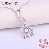 925 Silver Pet Dog Zircon Necklace Women S925 Jewelry