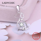 925 Silver Pet Dog Zircon Necklace Women S925 Jewelry