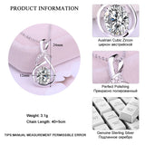 925 Sterling Silver Oval CZ Pendant Necklace Women Silver Jewelry
