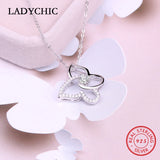 Hot Butterfly 925 Silver Pendant Zircon Women Charm Necklace