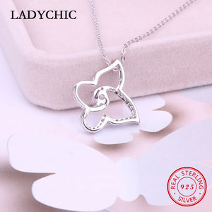 Hot Butterfly 925 Silver Pendant Zircon Women Charm Necklace