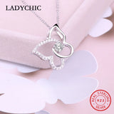 Hot Butterfly 925 Silver Pendant Zircon Women Charm Necklace