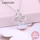 Hot Butterfly 925 Silver Pendant Zircon Women Charm Necklace