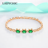 Cat Charm Bracelet Crystal CZ Bangle Jewelry Gift