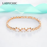 Cat Charm Bracelet Crystal CZ Bangle Jewelry Gift