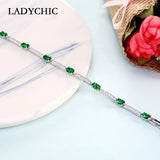 Green Zircon Crystal Bracelet - Wedding Jewelry Women Bangle